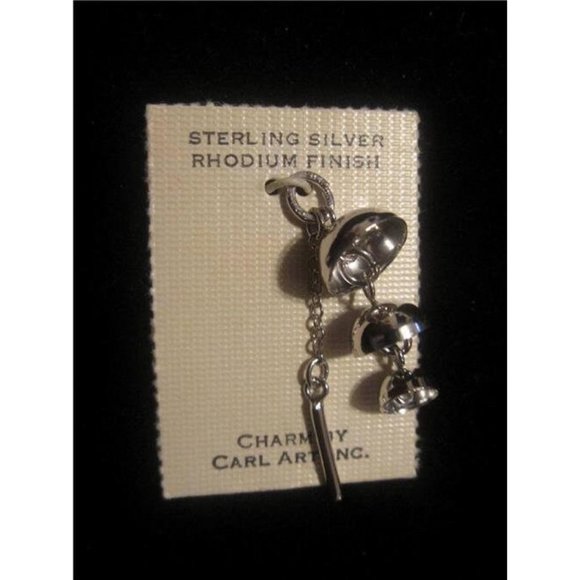 *Carl-Art New Old Stock Sterling Silver Signed Wind Chime Cymbal Charm - Picture 2 of 4